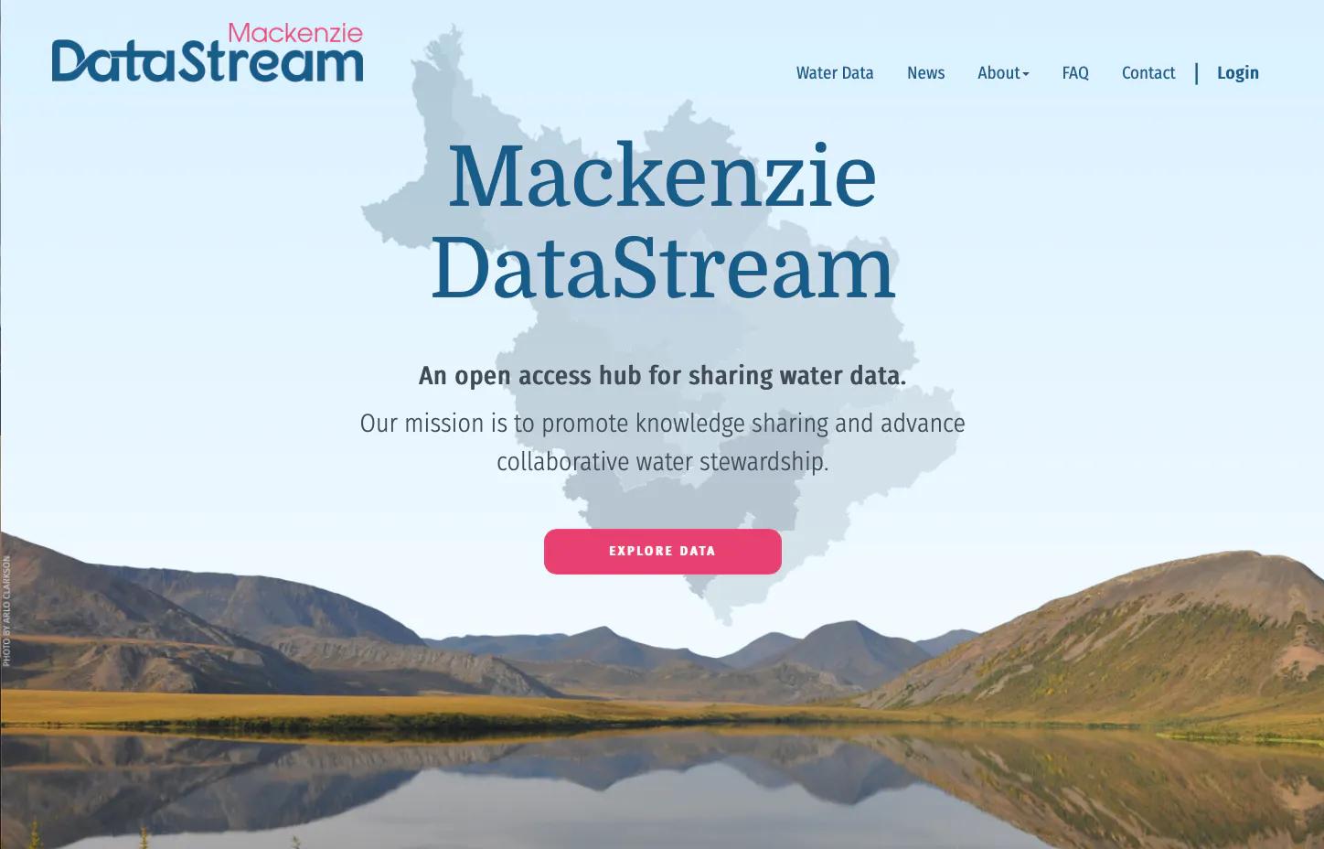 Screenshot of Mackenzie DataStream website