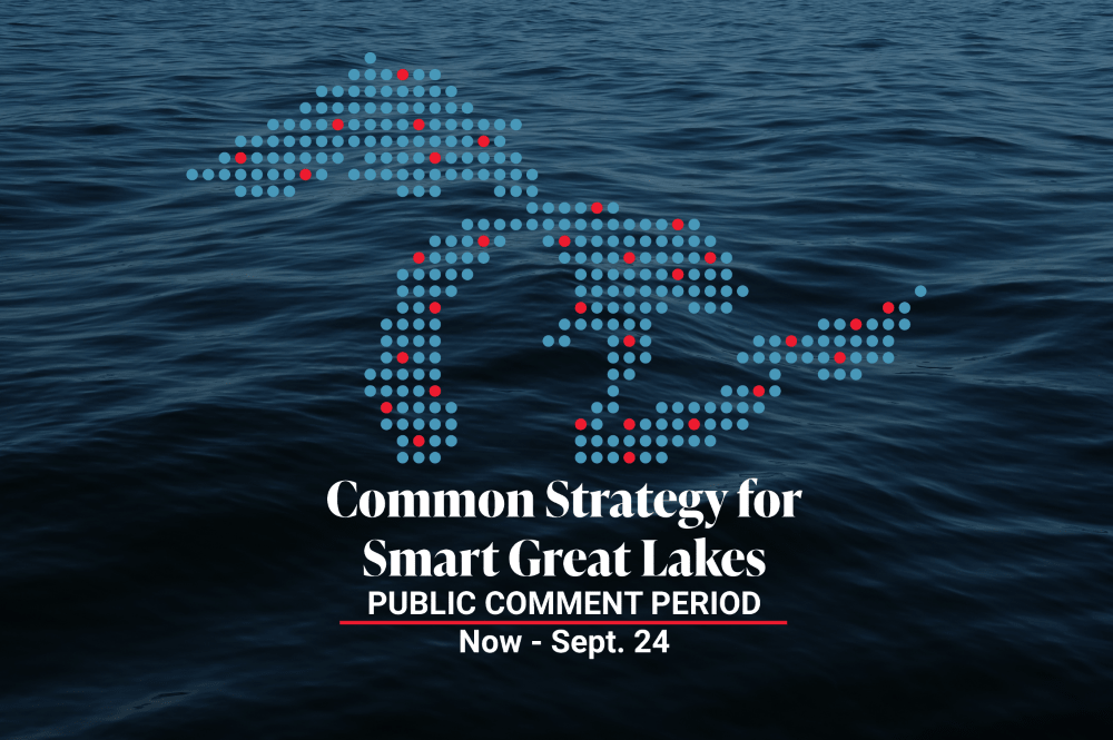 the Smart Common Strategy for the Great Lakes logo with public comment period dates