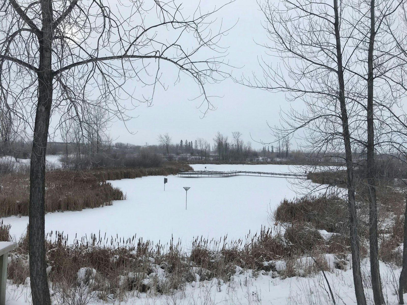 L’hiver à l’un des cinq lacs de kettle au Centre de la nature de FortWhyte Alive