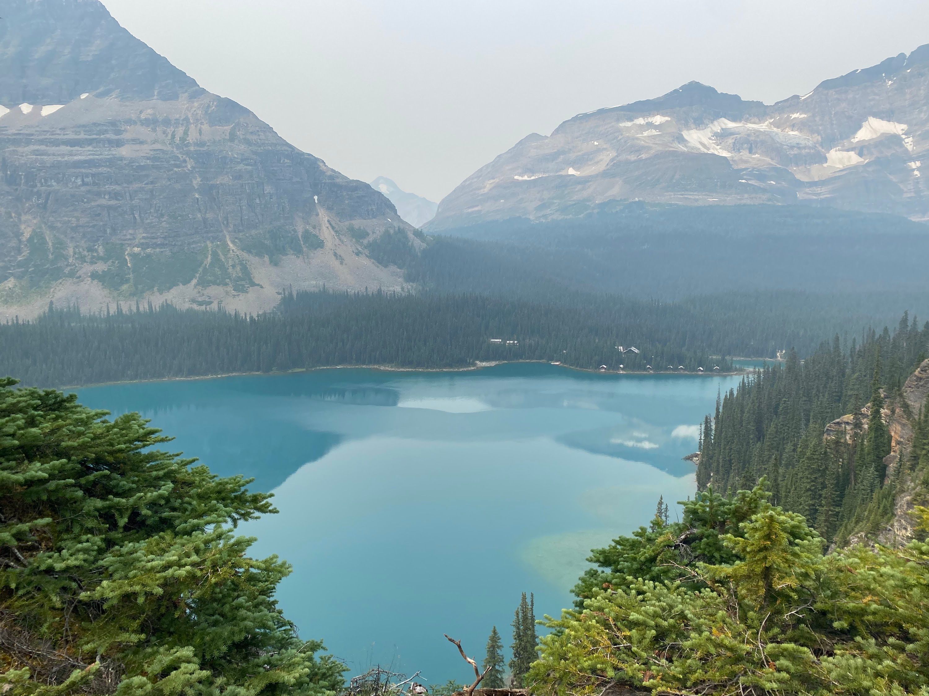 Mountain in British Columbia overlooking a light blue lake