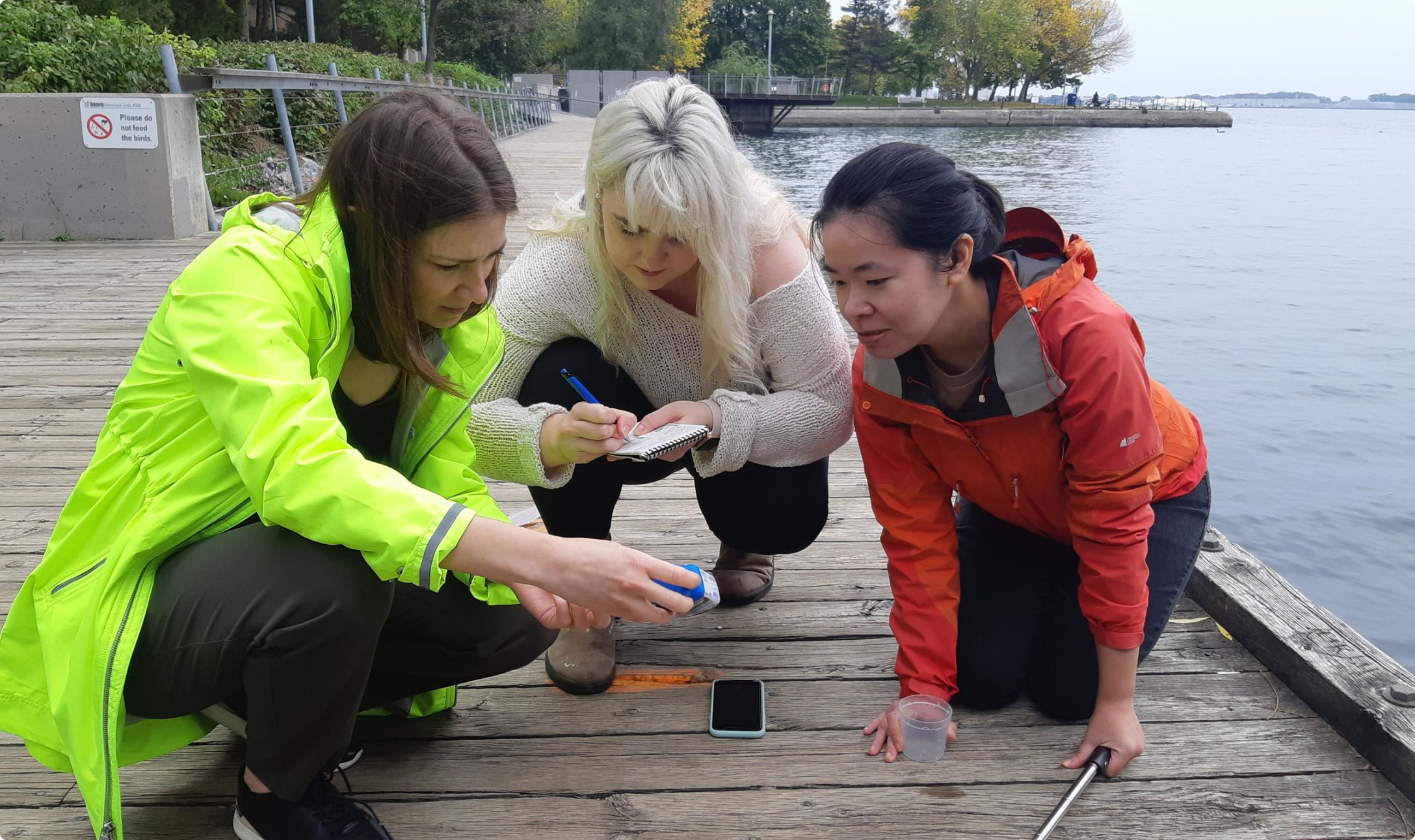 DataStream team taking water quality measurements.
