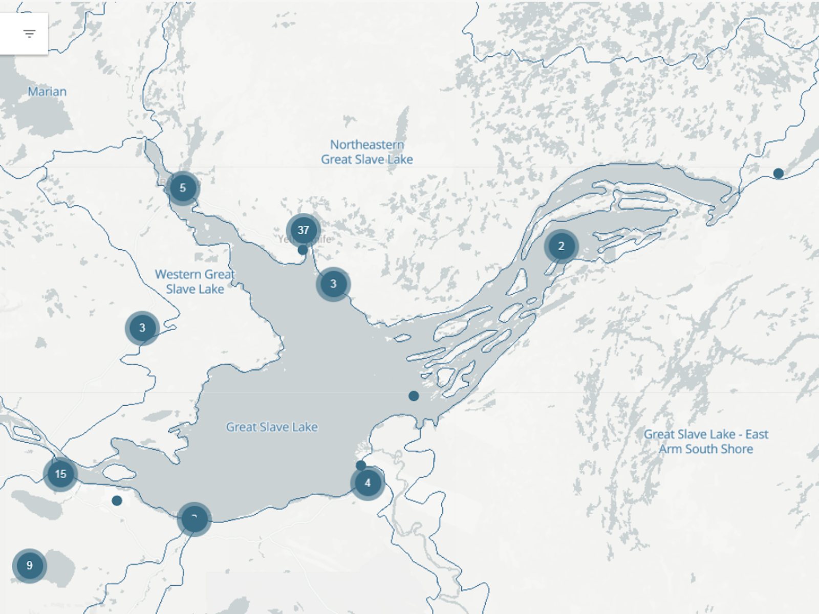 Monitoring Sites surrounding Great Slave Lake  